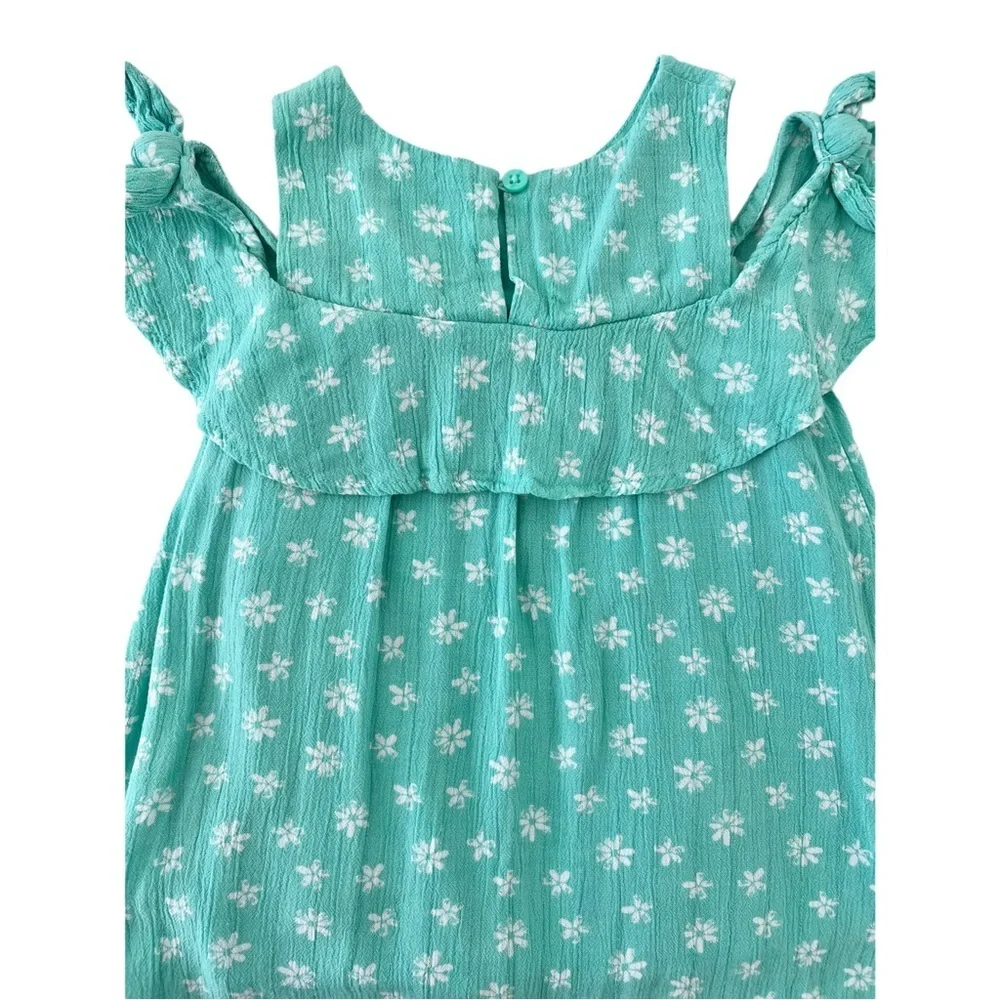 Cat & Jack Teal & White Floral Ruffle Kids Dress | Baby Girl 18 Months